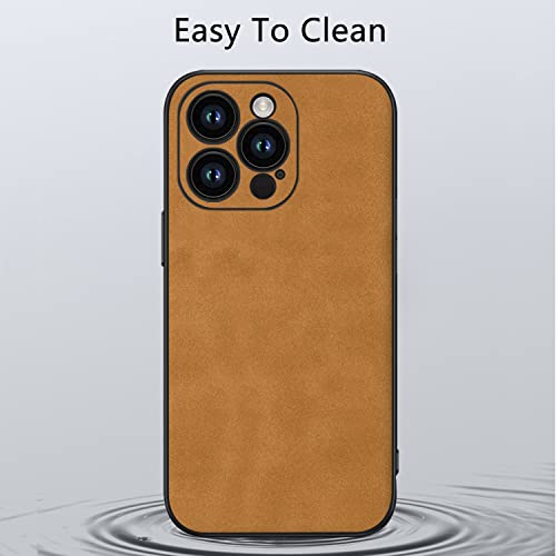 Coque iPhone 14 Pro en cuir brun élégant et chic