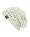 C.C Trendy Warm Chunky Soft Stretch Cable Knit Beanie Skully, Ivory