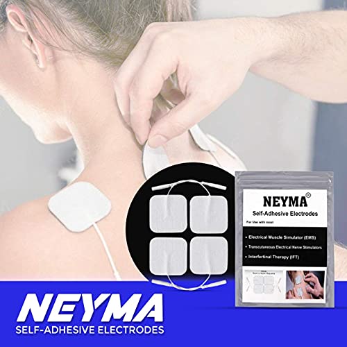 NEYMA Self Adhesive Electrode Pads for Electronic Stimulator,IFT,Tens and EMS Sticky Pads (5cm, White) -Pack of 3