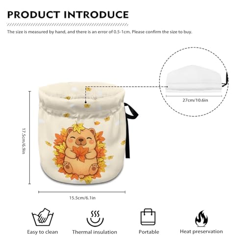 Image of Tea Cosy for Teapot Insulated Capybara Leaf Print Teapot Thermal Cover Insulated Tea Pots Cover for Breakfast Decorative Accessories for Dining Tables Coffee Tables