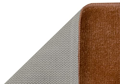 Rugstylesonline Comfy Solid Color Runner Area Rug 26 Inch Wide X Your Choice Length More Color Options Available Slip Skid Resistant Rubber Back (Burnt Orange, 2'2"X8') #TOP5