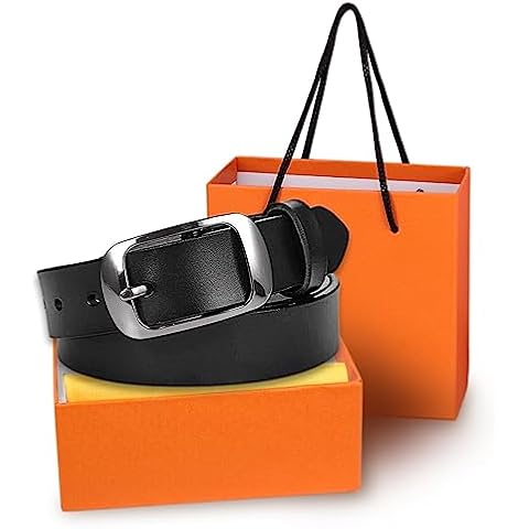 Entchin Stylish Leather Belts for Women Jeans Pants Dresses Ladies Belt (E704 Black, L) Cover