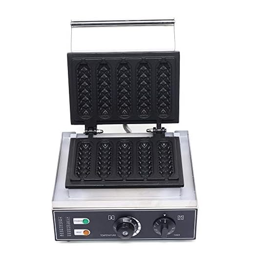 PIAOCAIYIN Electric Waffle Maker Machine, The Commercial Nonstick Stainless Steel Corn Dog Manufacturing Machine, With 5 Waffle Molds, 5-Minute Timer Dick Waffle Biscuit Machine 110V