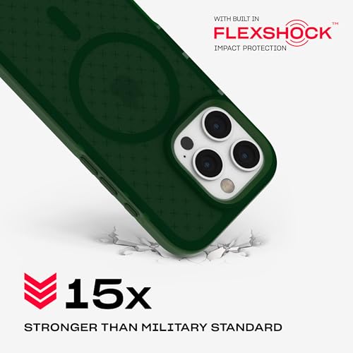 Image of Tech21 EvoCheck for iPhone 16 Pro - Compatible with MagSafe - Impact Protection Case - in Forest Green