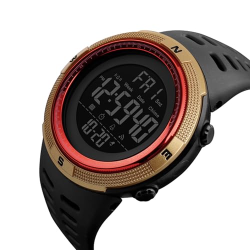 Reloj Deportivo para Hombre Reloj Electrónico Función de Alarma Resistente Al Agua hasta 50 M para Ideal (Oro Rojo) Reloj Deportivo para Hombre Reloj Electrónico Función de Alarma Resistente Al Agua hasta 50 M para Ideal (Oro Rojo)