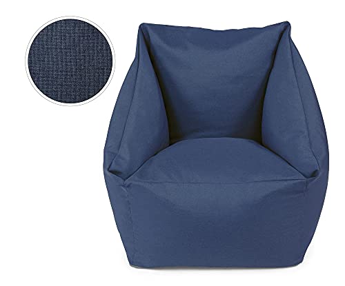 chilly pilley Sitzsack Sitzkissen Bodenkissen Sessel Gartenkissen mit Rückenlehne Sitz (Blau) – Bild 4