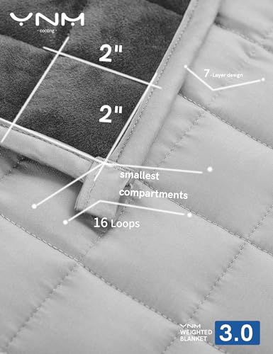 Image of YnM Cooling Weighted Blanket for Adults, Cooling & Cozy Velvet Dual-Sided, 15lbs Heavy Bed Throw for One Person of 140lbs, Four Seasons Use (60x80 Inches, Queen Bed, Dark /Light Grey)