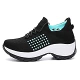 Women's Walking Shoes Sock Sneakers- Comfortable Walking Shoes Breathable Mesh Slip On Air Cushion Tennis Sock Sneakers Shoe