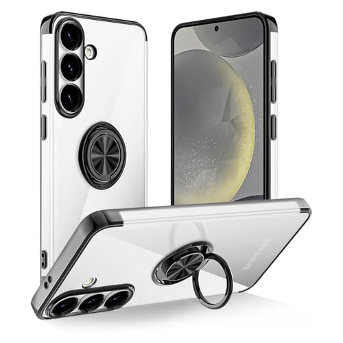 Coque Galaxy S24 galvanisé noir design chic et support magnétique