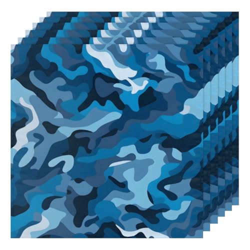 Servilletas de Tela Camuflaje Azul Set x6 50.5x50.5 cm miniatura 1