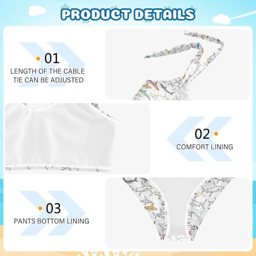 Drawing Sharks Girls Two Piece Tankini Swimsuits Summer Bathing Suit Beach Swimwear Set3
