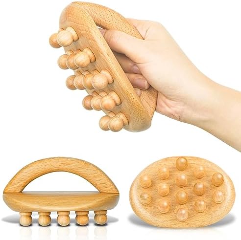 AICNLY Wood Therapy Massage Tools, Hand Wooden Body Brush for Cellulite Remove, Deep Tissue Massager for Back, Neck, Foot, Shoulder, Thighs Pain Relief, Body Sculpting Tools Set