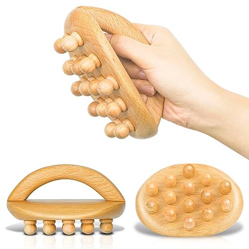 Aicnly Wood Therapy Massage Tools, Hand Wooden Body Brush For Cellulite Remove, Deep Tissue Massager For Back, Neck, Foot, Shoulder, Thighs Pain Relief, Body Sculpting Tools Set #TOP30