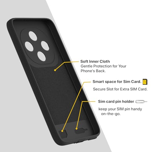 Image of Outlouders Back Cover for Oppo F31 Pro 5G | Full Camera Protection | TPU Soft Flexible Shockproof Bumper Case (Black)