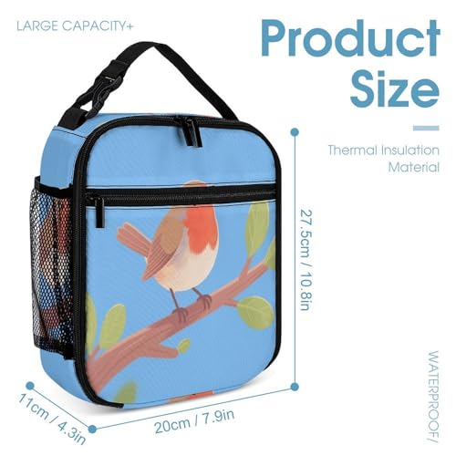 Happy Bird Printed Backpack With Lunch Pack Storage Box Case 3pcs Lightweight Travel Backpack4
