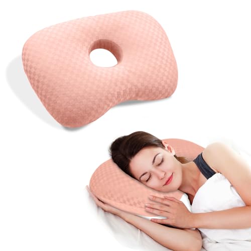 Babyezz Une tempe latérale bouclée qui s'adapte à une tempe enflammée et aux oreilles enflammées, un coton et polyester réglables en fonction de la taille (rose)