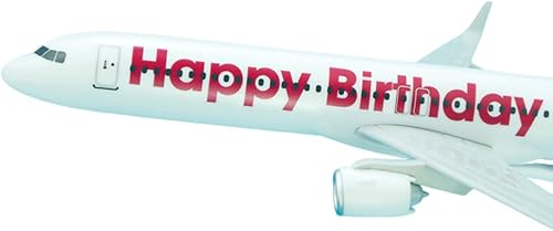 Miniatura 5 de AeroClix Avión de Cumpleaños Regalo 'Feliz Cumpleaños' Modelo Avión Airbus A321 1200 8.3 in de largo, viene con un soporte de exhibición