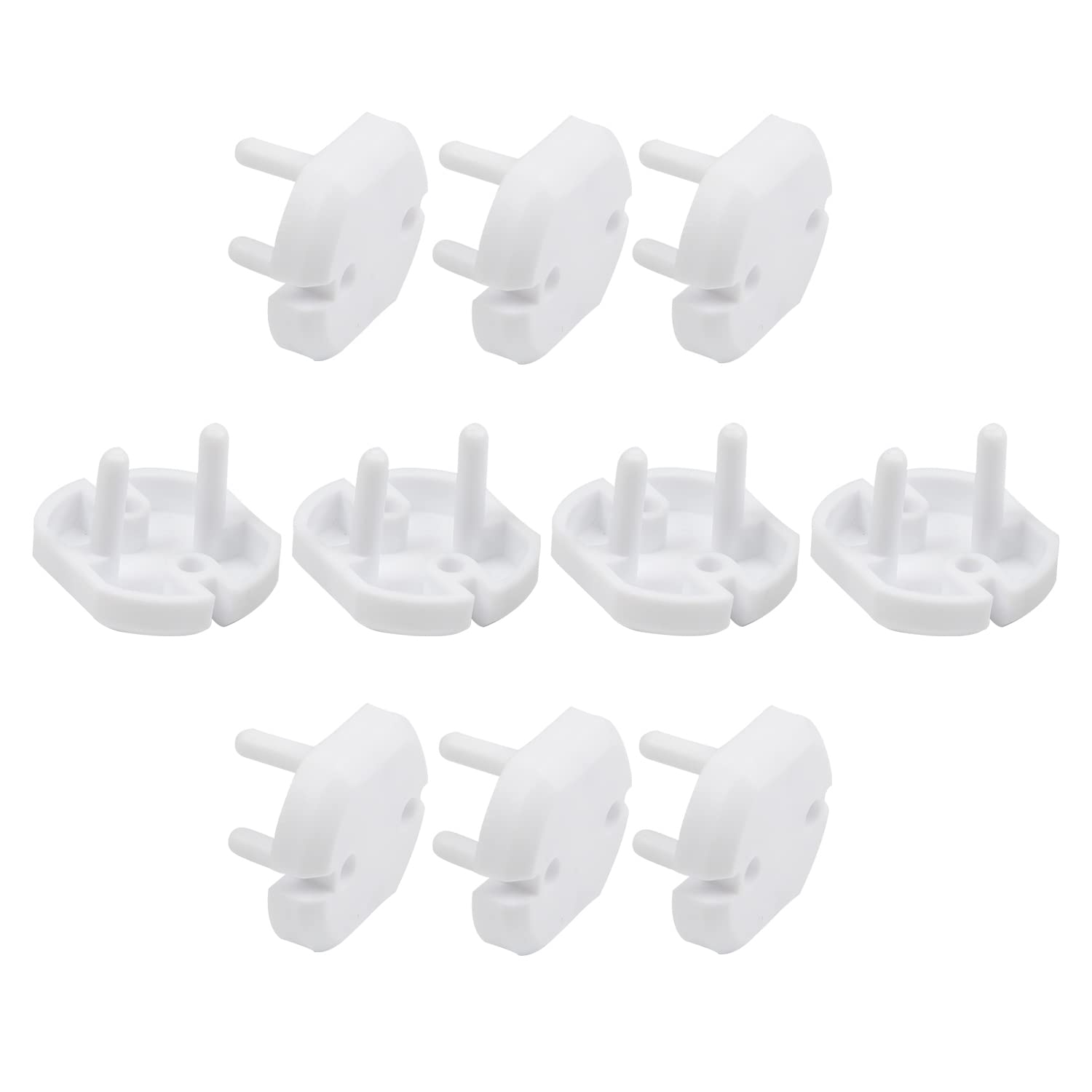 Fielect Outlet Plugs Covers Childproof EU Plug Protectors Electric Socket Cover Electrical Protector 2-Hole White 30Pcs