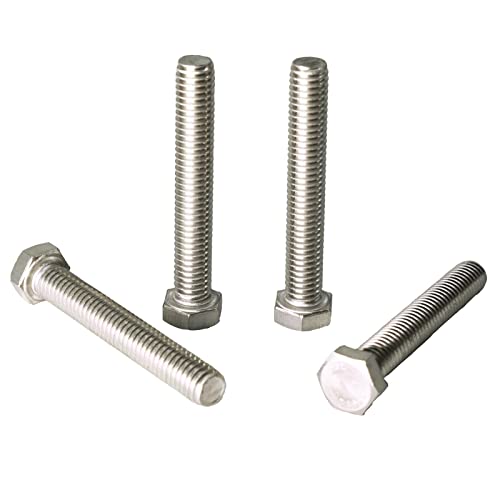 Image of 3 /8 inch-16 X 2-1 /2 inch (25pc) Stainless Steel Hex Head Screw Bolt, Fully Threaded, Stainless Steel 18-8 (304), Plain Finish,by SANTIE