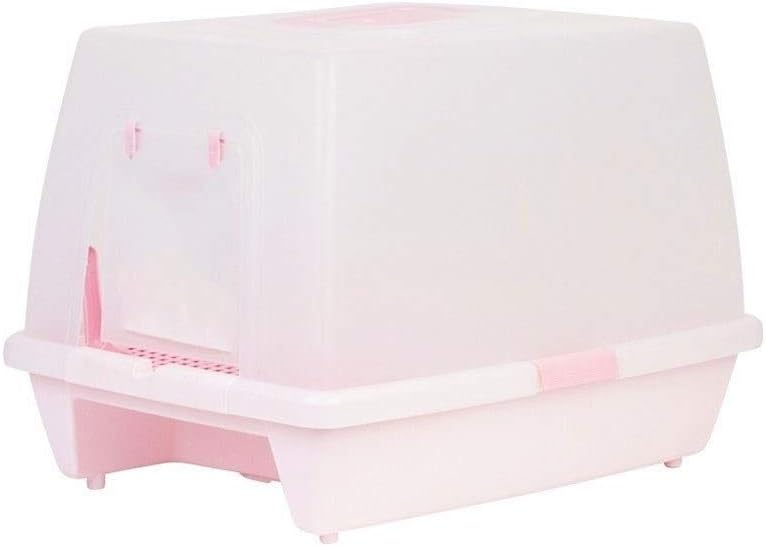 Closed Splash-Proof Single Layer Litter Box Cat Toilet Potty Pet Supplies Cat Litter Pan (Pink)