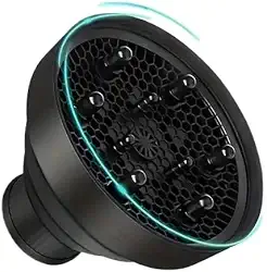 Difusor Secador de Silicone, Adaptador Universal Retrátil para Ondular Cabelo, Preto
