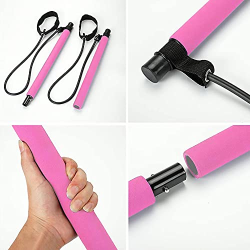 Extensor Elástico com Barra Para Exercício Rosa + Chaveiro CBRN17997