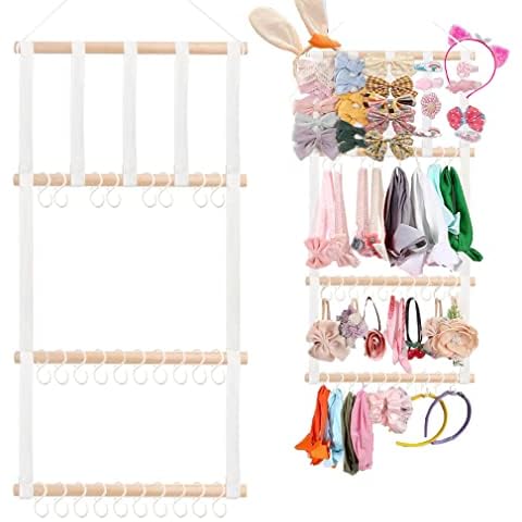 Headband & Bow Holder Organizer, Baby Toddler Girl Hair Clips Headband Storage Organizer, Wall Hanging Bow Holder for Girls Hair Bows (Organizer) Cover