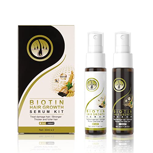 Biotin Hair Growth Serum Day/night Kit Hair Growth Promotor Anti Hair