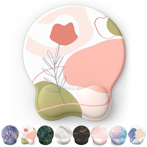 Giecy Tapis de Souris Support de Repose-Poignet, Tapis Souris Ergonomique en Gel, Tapis de Souris Frais pour Gamer, Repose Poignet Souris avec Base en PU...