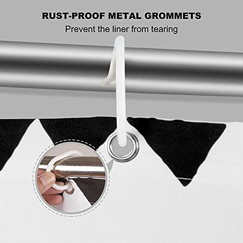 Uphome 72X72 Boho Shower Curtain Black And White Fabric Bathroom Curtains Set With Hooks, Chic Triangle And Geometric Tassel Bath Curtain, Heavy Duty And Waterproof For Modern Hotel Decor #TOP3