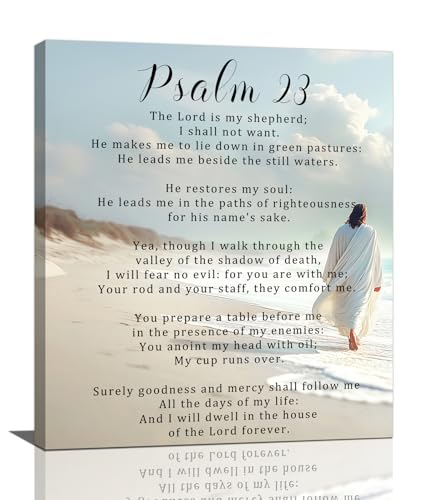 Trulave Psalm 23 Wall Art Bible Verse Canvas Pictures Wall Decor 24x20