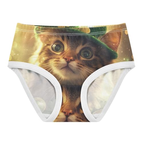 Cotton Toddler Underwear Floral St Patrick Day Cute Cat Golden Girl Panties Cute Animal Undies Kids Briefs 2t