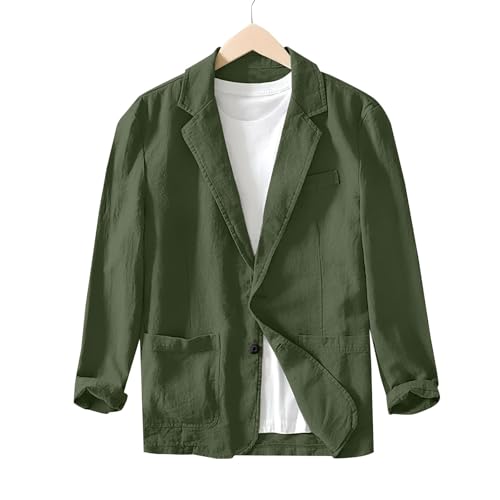 Men's Casual Linen Blazer Suit Jackets 2 Button Summer Lightweight Business Jacket Sport Coats Winter2