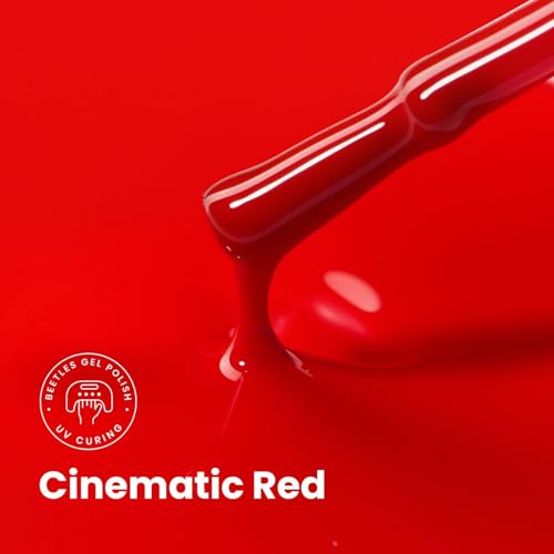 Image of Beetles Red Gel Polish - 15ML /0.51Fl Oz, Red Gel Nail Polish, Same Color Same Bottle STAY SHINING Series, Soak Off UV LED Lamp Spring Nails Art, Long-Lasting Manicure Salon DIY Home Nails