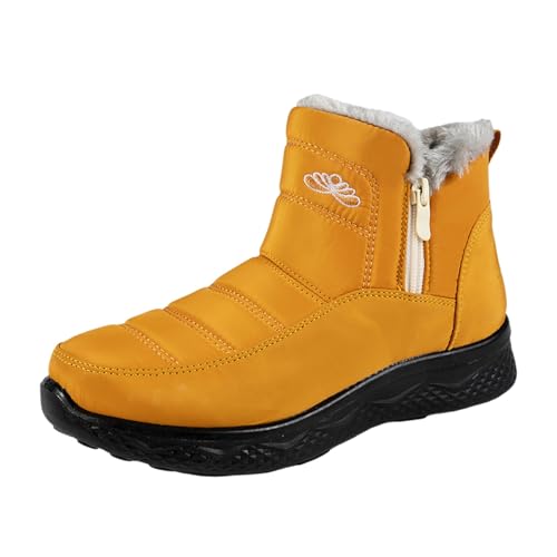 Botines Mujer Invierno Plataforma Nieve Impermeables Botas Polar Cremallera Forradas Ligero Cómodas Calentitas Cortas AntideslizPolar Calentar Forrado Aire Libre