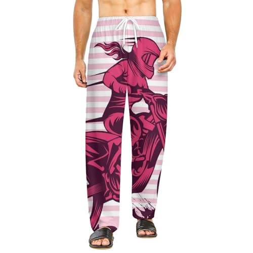 Pantalon de pyjama femme rouge avec poches taille S pour vêtements de nuit confortables