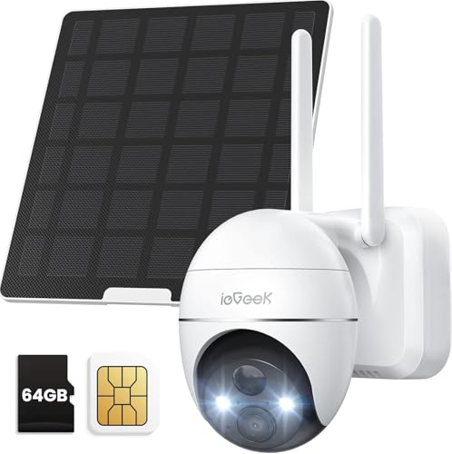 ieGeek 4G LTE Cellular Security Camera Outdoor with SIM Card 64GB...