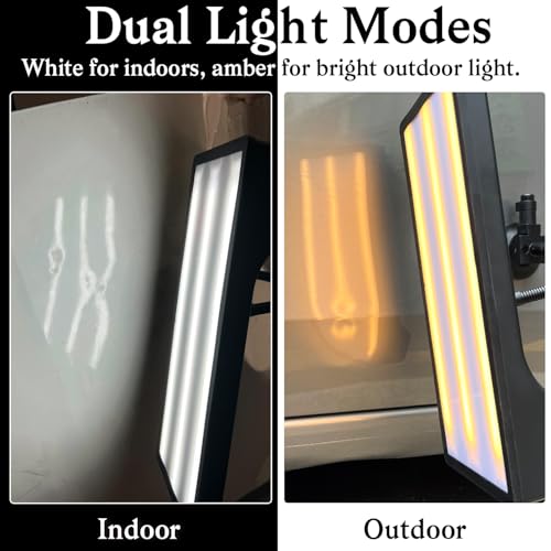 Image of Dent PDR Light Board with Built-in Battery, Adjustable White-Yellow Illumination, Dent Reflector Board for Paintless Repair, Auto Body Line Detection Tool for Car Dent Removal