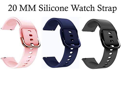 Image of ADAMO 20mm Watch Strap Combo Compatible for Bip U Pro /GTS /BIP 3 Pro /Icon Buzz and All 20mm Wristwatch and smartwatches