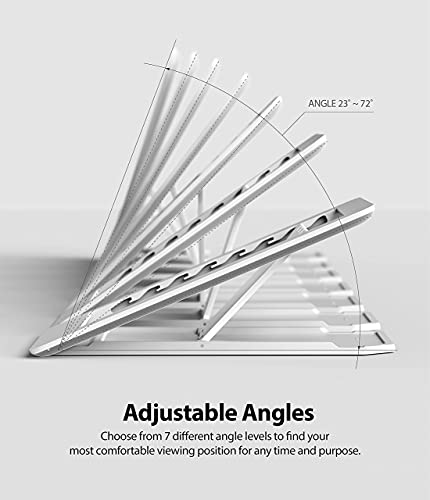 Image of Ringke Outstanding Multi-Angle Adhesive, Tabletop Spring-Action with Non-Slip Pad Stand for Tablets, E-Readers and Phones - Light Gray