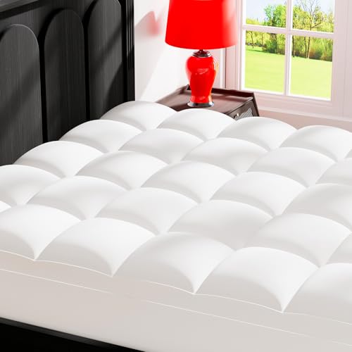 Topllen Queen Mattress Topper for Back Pain Relief, Extra Thick Pillow Top Plush Mattress Pad with...