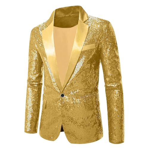 Men's Sequin Sport Coats Shiny Blazer Stylish Lapel One Button Sparkly Suit Jackets Wedding Party Dance Prom Blazers2