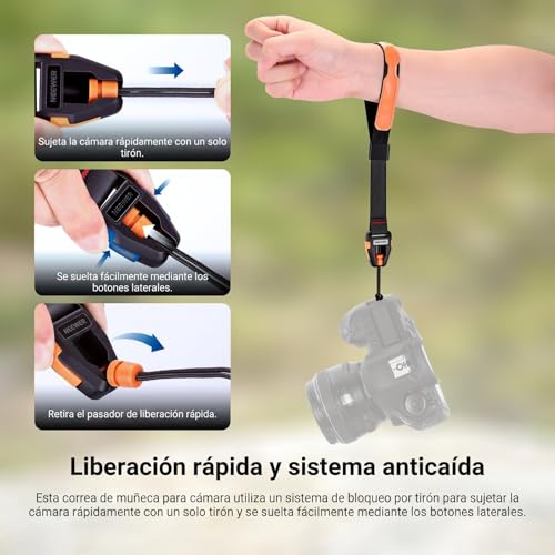 NEEWER Correa de Muñeca para Cámara Réflex y Mirrorless Ajustable de Alta Resistencia CS001 3