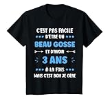 Humour 3 ans Homme amour. Cadeau Anniversaire 3 ans Garçon Humour. Idéal pour Garçon Beau gosse de 3 ans. Cadeau 3 ans Garçon rigolo et amusant. C'est pas facile d'être un Beau gosse et d'avoir 3 ans. Idée 3 ans humoristique mignon.