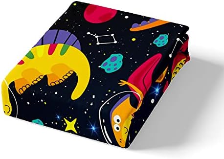 Cartoon Kids Twin Size Comforter Cover,Outer Space Dinosaur Bedding Set for Kids Boys Girls,Glitter Galaxy Starry Sky Bedspread Bedroom Decor,Universe Quilt Cover Soft Microfiber with 1 Pillowcase 2 416ei+ZK79S. AC