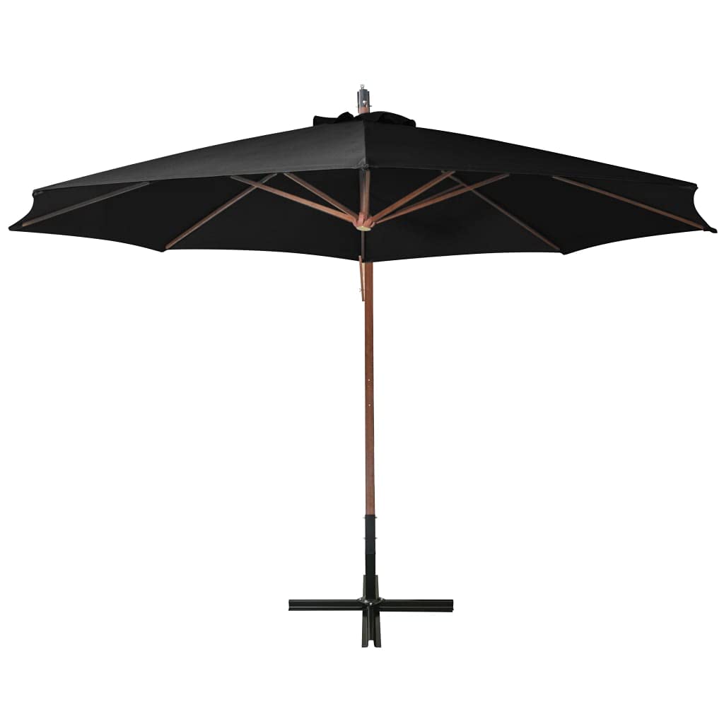 Parasol przeciwsłoneczny z terakoty, 3,5 x 2,9 m, wykonany z litego drewna jodłowego, z ochroną przed promieniowaniem UV, korbą, przegubem zginanym, stabilnym stojakiem na parasole do ogrodu