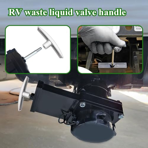 Image of 2PCS RV Waste Water Valve Handles, Water Tank Handles Replacement, RV Sewer Dump Valve Plastic Handle, RV Camper Waste Valve Handle Compatible with 1 1 /2 inch and 3 inch Gate Valves (Silver)