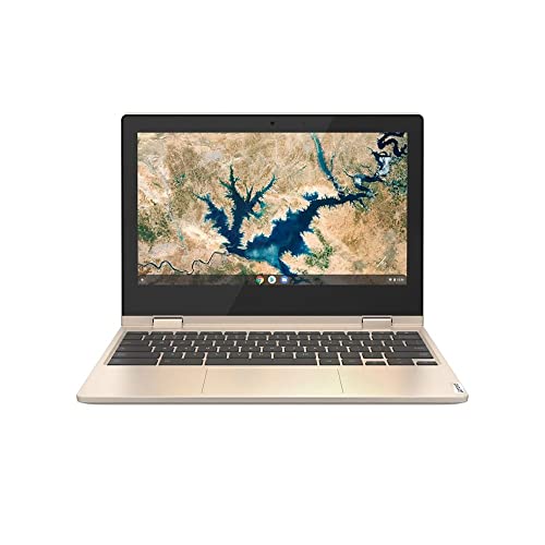 Image of Lenovo Chromebook 2-in-1 Convertible Laptop in Almond Intel Processor 64GB eMMC 4GB 11.6in IPS Touchscreen BT Webcam (Renewed)