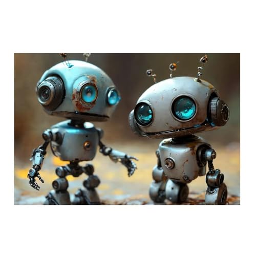 Robots heureux poster mural 50x50 cm pour créer un coin éveil ludique GAEKKO