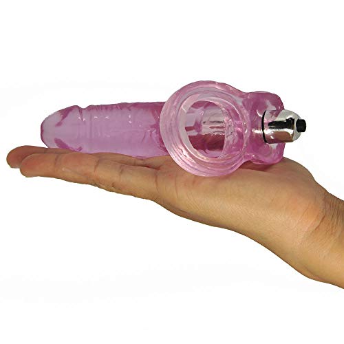 Anel Companheiro Rosa Translúcido com Vibração 12,5 cm x 3,5 cm